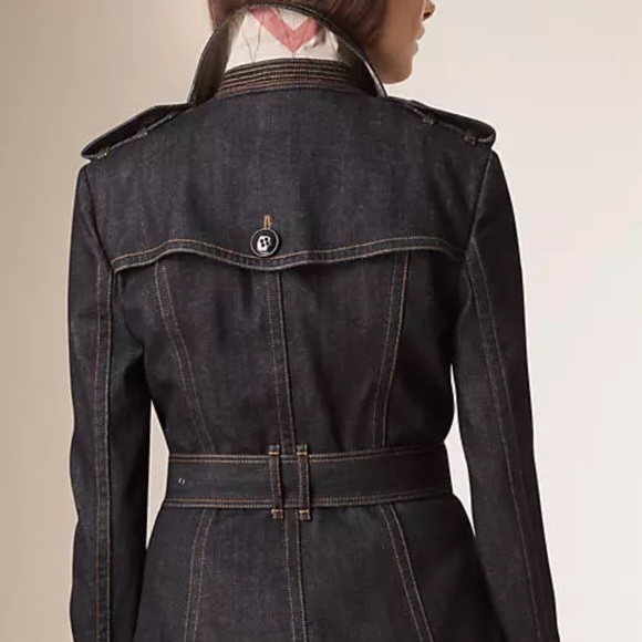 Burberry Brit Short Denim Trench Coat - Picture 9 of 10